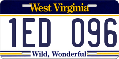 WV license plate 1ED096