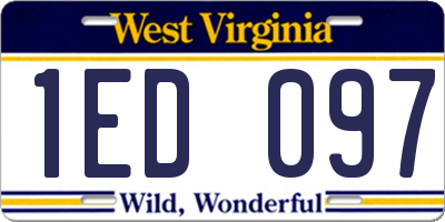 WV license plate 1ED097