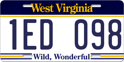WV license plate 1ED098