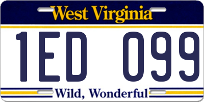 WV license plate 1ED099