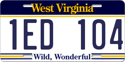 WV license plate 1ED104