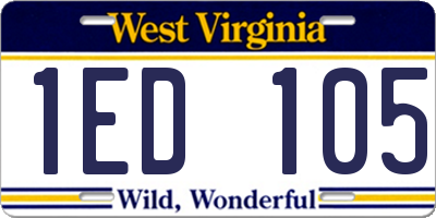 WV license plate 1ED105