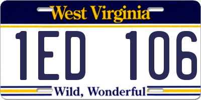 WV license plate 1ED106