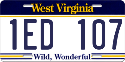 WV license plate 1ED107