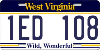 WV license plate 1ED108