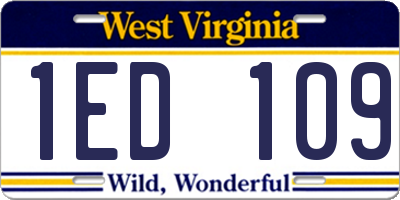 WV license plate 1ED109