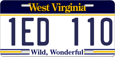 WV license plate 1ED110
