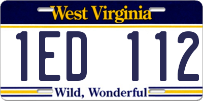 WV license plate 1ED112