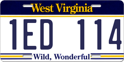 WV license plate 1ED114