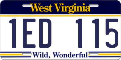 WV license plate 1ED115