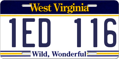 WV license plate 1ED116
