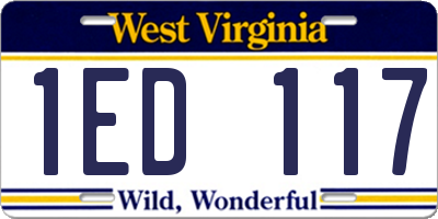 WV license plate 1ED117