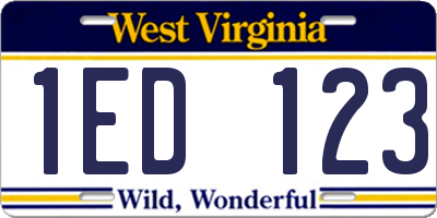 WV license plate 1ED123
