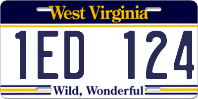 WV license plate 1ED124