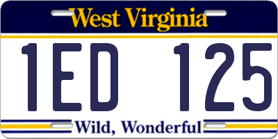 WV license plate 1ED125