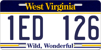 WV license plate 1ED126