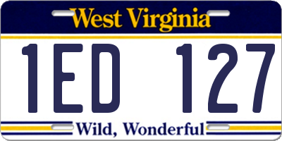 WV license plate 1ED127