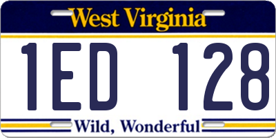 WV license plate 1ED128