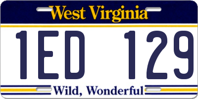 WV license plate 1ED129