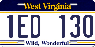 WV license plate 1ED130