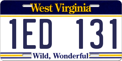WV license plate 1ED131
