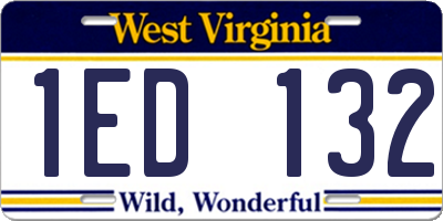 WV license plate 1ED132