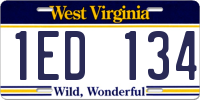 WV license plate 1ED134