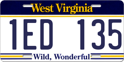 WV license plate 1ED135