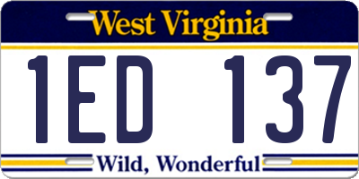 WV license plate 1ED137