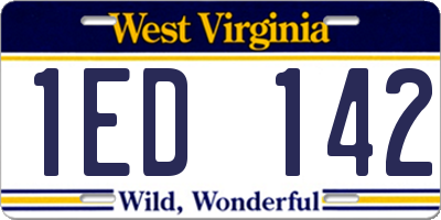 WV license plate 1ED142