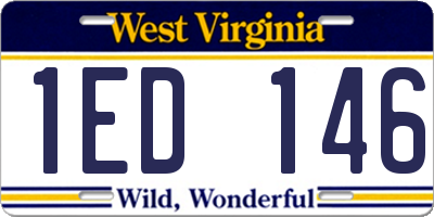 WV license plate 1ED146