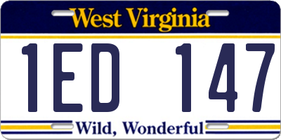 WV license plate 1ED147