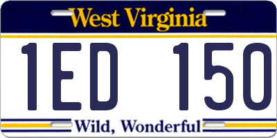 WV license plate 1ED150