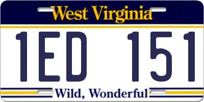 WV license plate 1ED151