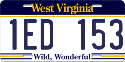 WV license plate 1ED153