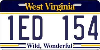 WV license plate 1ED154