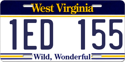 WV license plate 1ED155