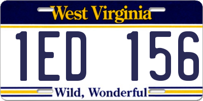 WV license plate 1ED156