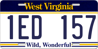 WV license plate 1ED157