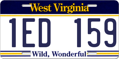 WV license plate 1ED159