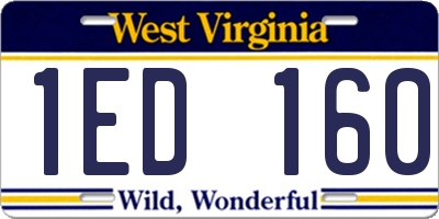 WV license plate 1ED160