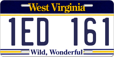 WV license plate 1ED161