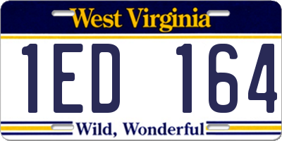 WV license plate 1ED164