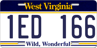 WV license plate 1ED166