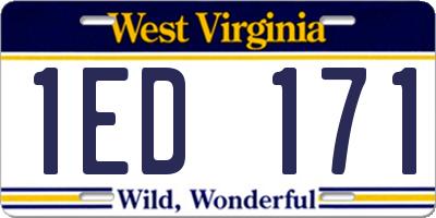 WV license plate 1ED171