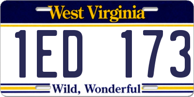 WV license plate 1ED173