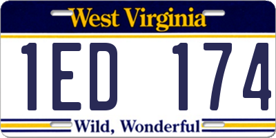 WV license plate 1ED174