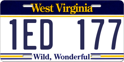 WV license plate 1ED177