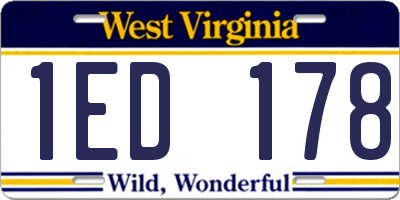 WV license plate 1ED178