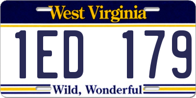 WV license plate 1ED179